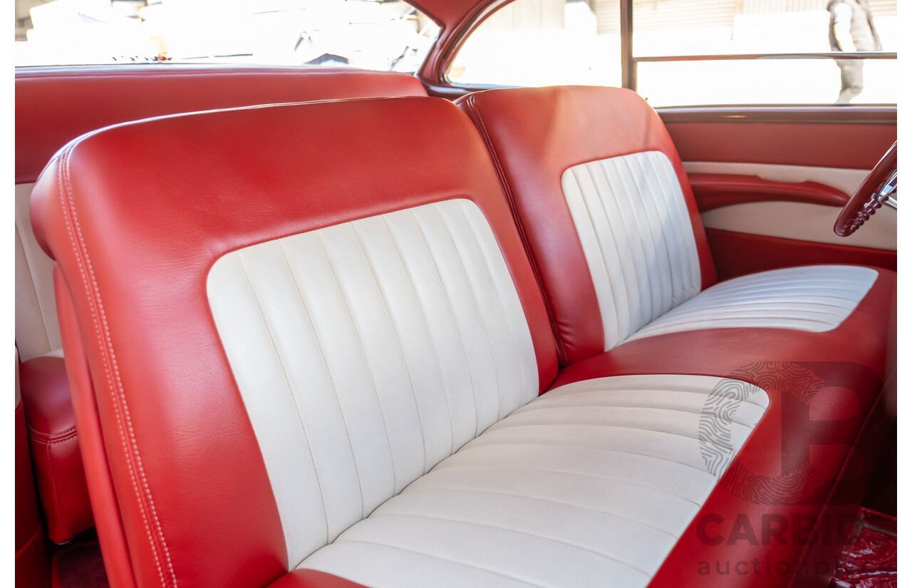 01/1955 Oldsmobile Super 88 2d Coupe Pearl White & Red V8 350 Chev 5.7L