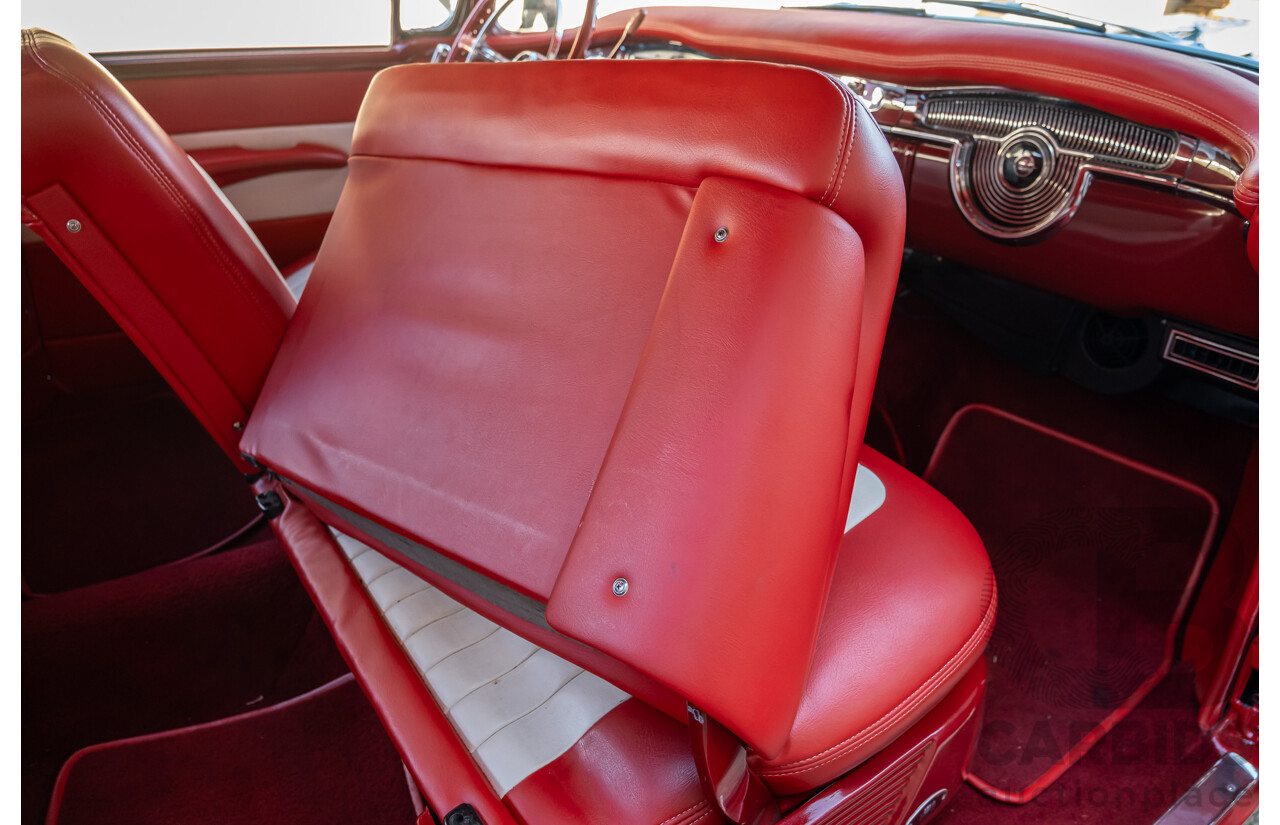 01/1955 Oldsmobile Super 88 2d Coupe Pearl White & Red V8 350 Chev 5.7L