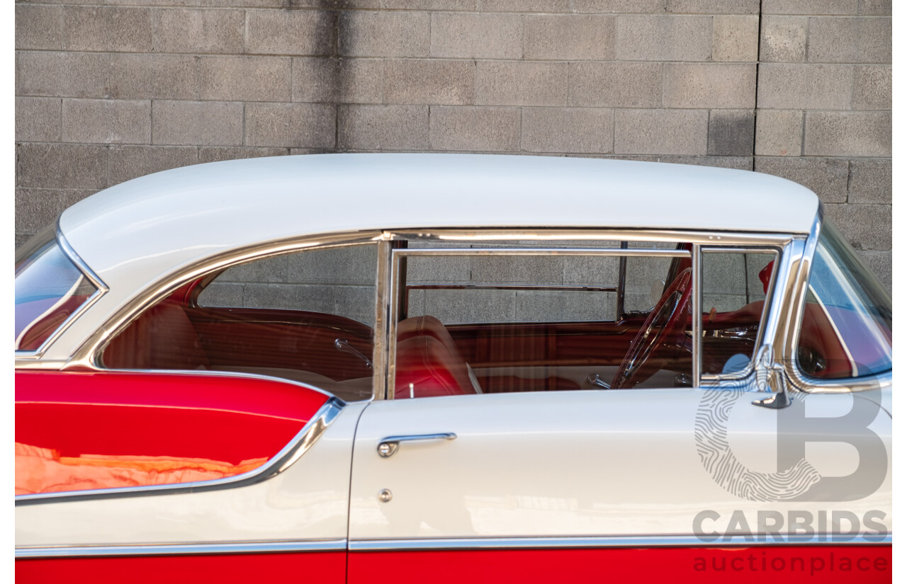 01/1955 Oldsmobile Super 88 2d Coupe Pearl White & Red V8 350 Chev 5.7L