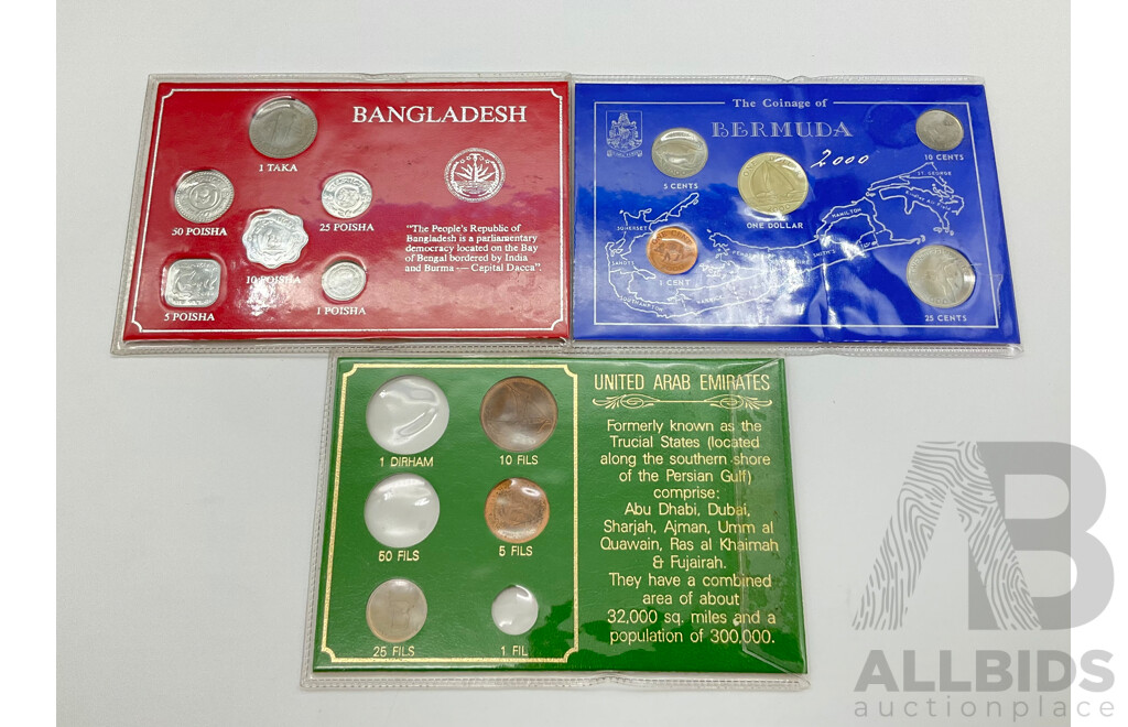 Three assorted Coin Sets