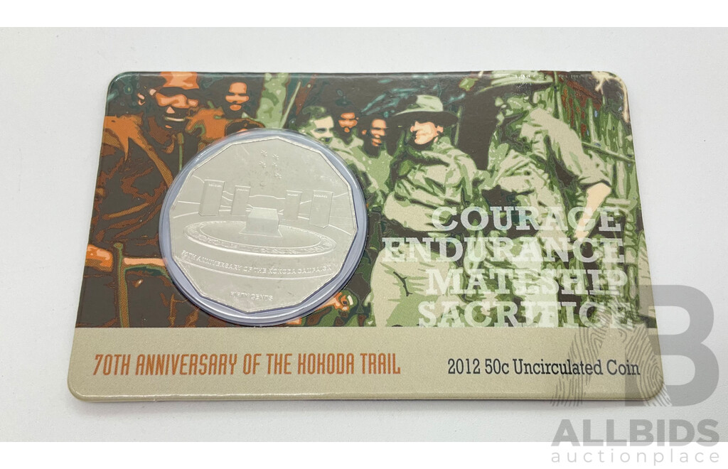 2012 50c coin. 70th Anniversary Kokoda Trail.