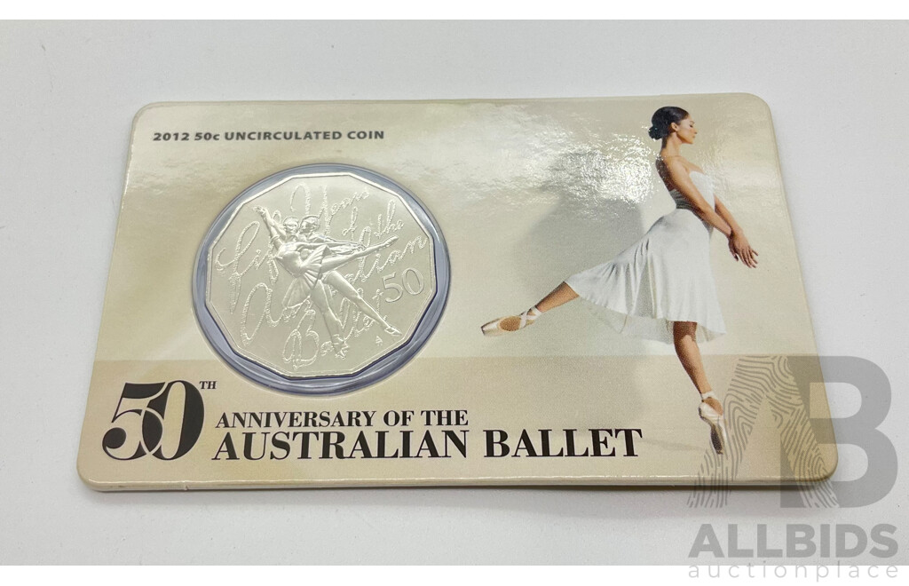 2012 50c coin. 50th Anniversary Australian Ballet.