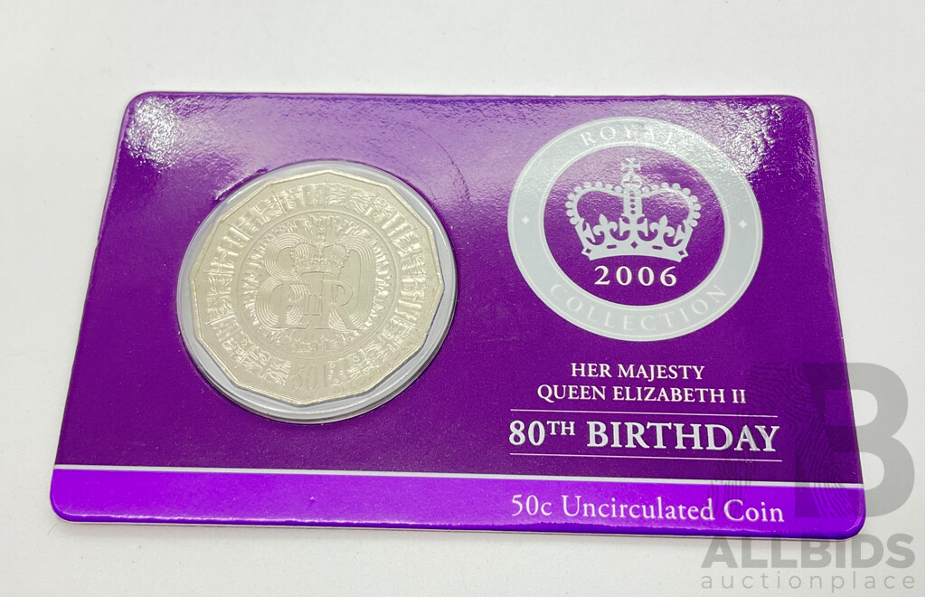 2006 RAM QE2 80th birthday 50c coin.
