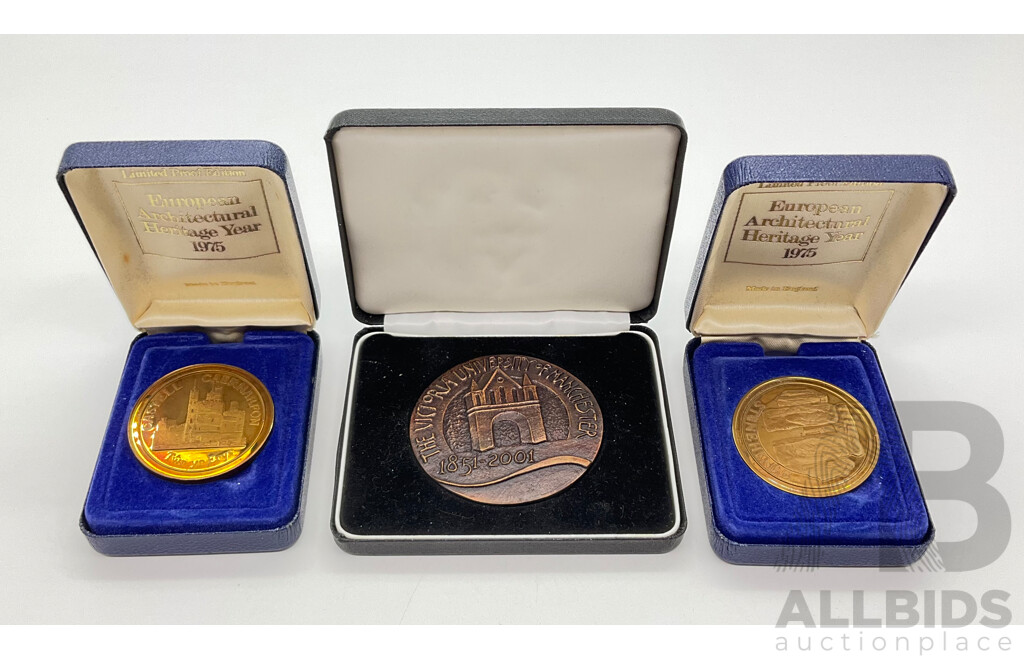 Three European Architectural Medallions 1975, 2001, 1975