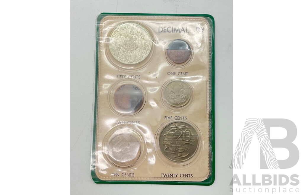 Australian decimal 1966 UNC coin set in BP wallet.