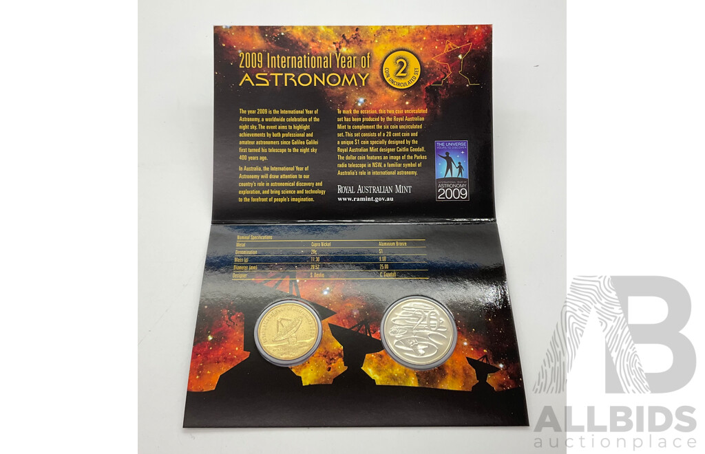 2009 Year of Astronomy 2 coin set.