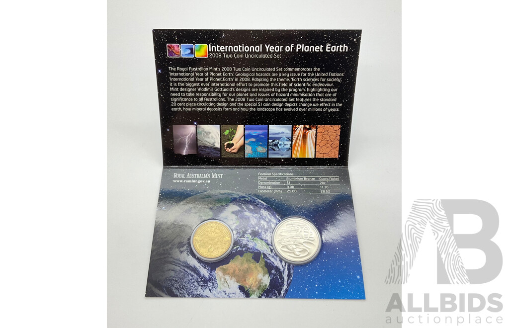 2008 Year of Planet Earth 2 coin set.