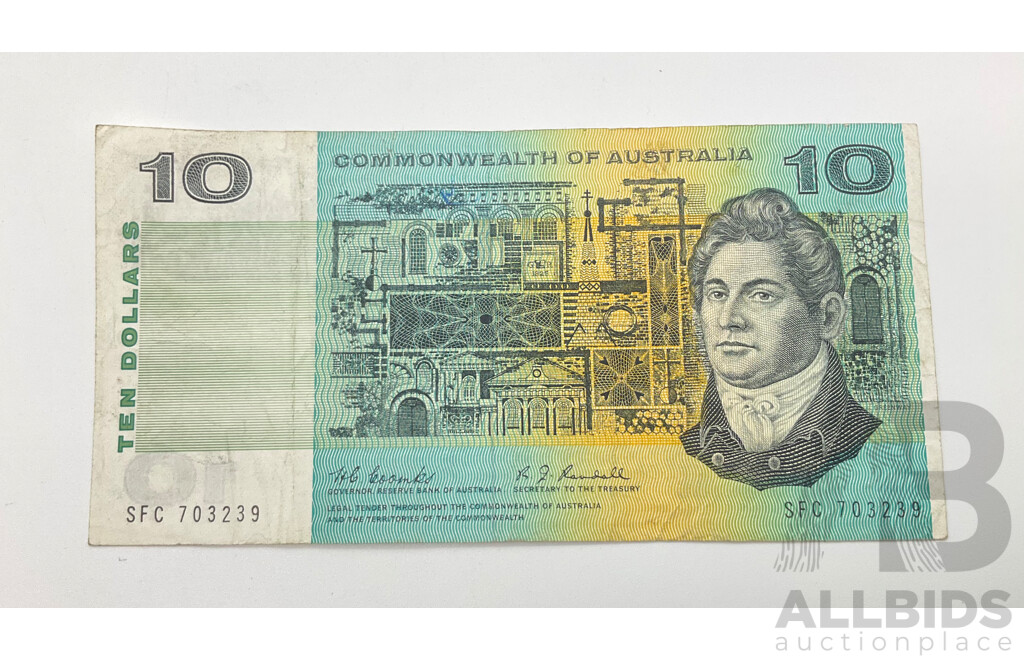 1967 R302 Coombs Randall $10 note, SFC703239.
