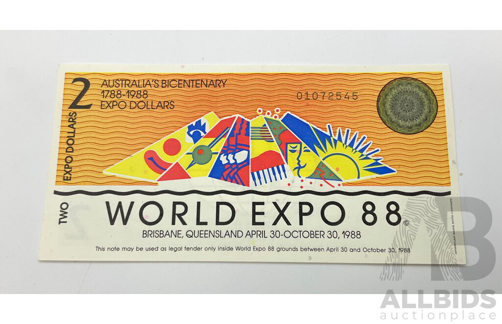 1988 Brisbane Expo $2 note.