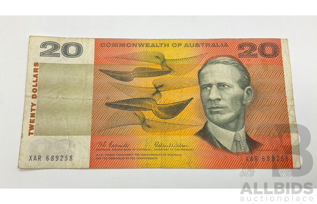 1966 Coombs Wilson $20 note. R401. XAR689258.