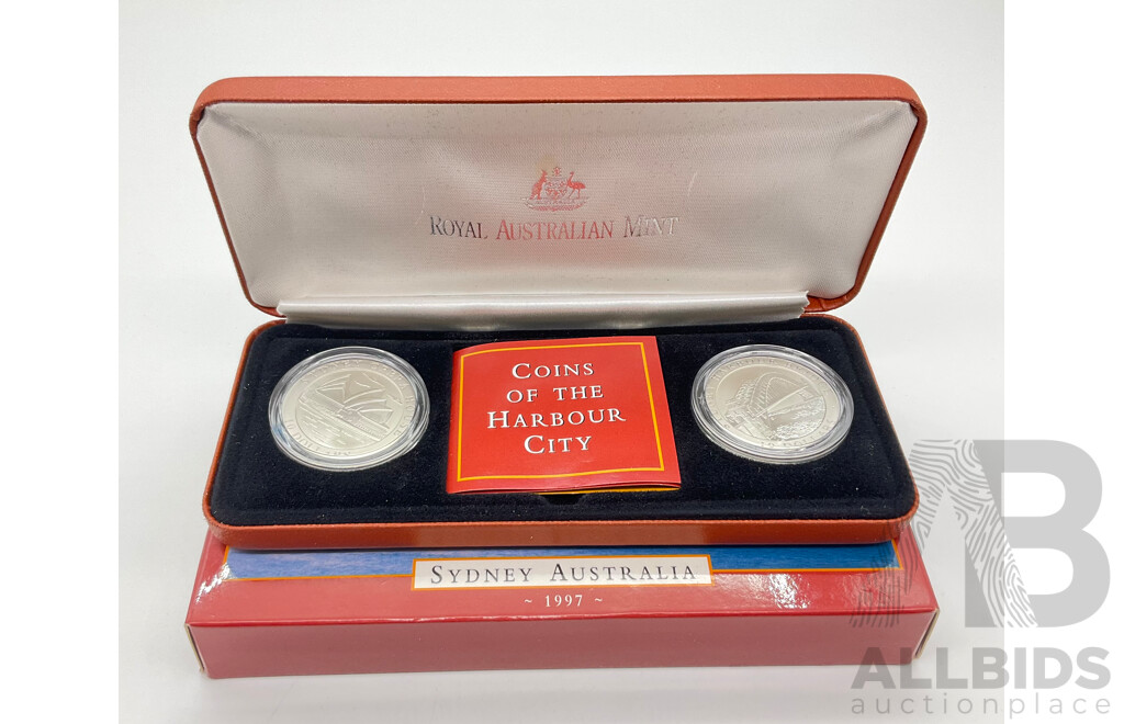 1997 RAM Fine 99.9% silver $10 coin set, Sydney Harbour Bridge.