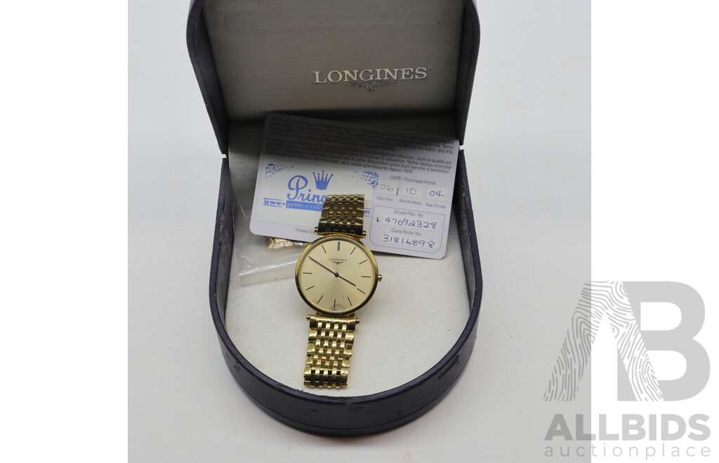 Women's Longines Gold Tone Watch with Box