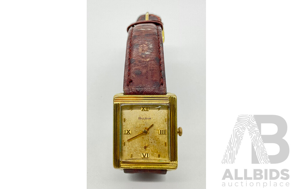 Men's Vintage Bulova M7 Watch with Gold Plated Bezel