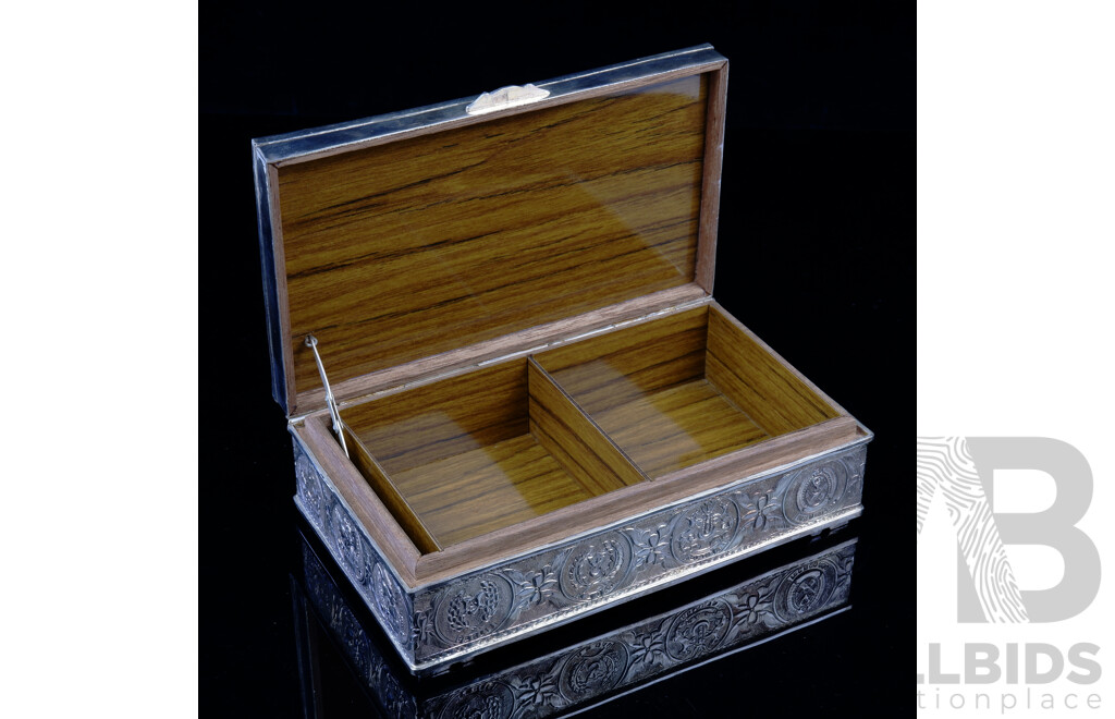 Malaysian Presentation Box with Inscription Compliments of H. M Sultan Iskandar 1987
