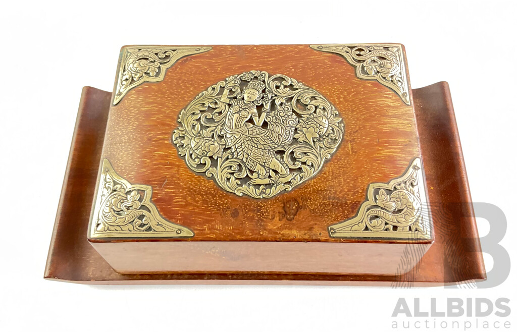 Vera Lucino Jewellery Box, Cambodian Cigar Box, Vintage Jewellery Boxes and Costume Necklace