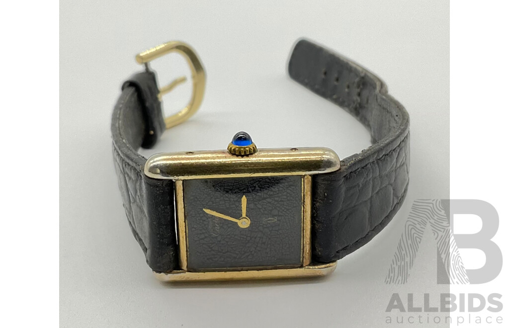 Woman's Vintage Cartier Argent 925 Gold Plated Watch