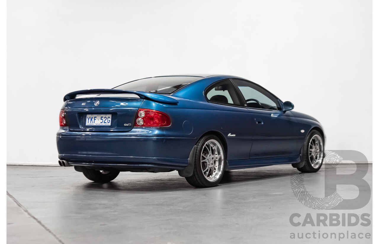 8/2002 Holden Monaro CV6 V2 2d Coupe Blue 3.8L Supercharged