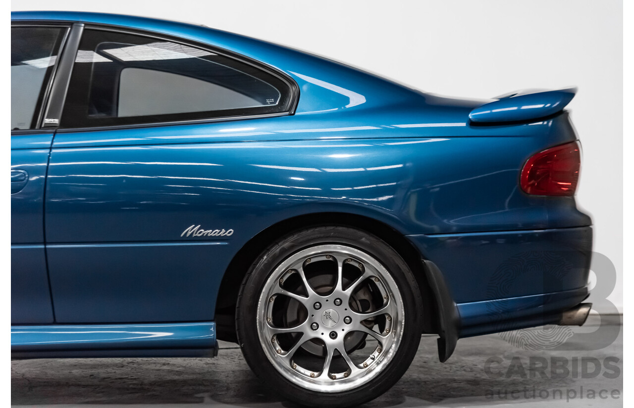 8/2002 Holden Monaro CV6 V2 2d Coupe Blue 3.8L Supercharged