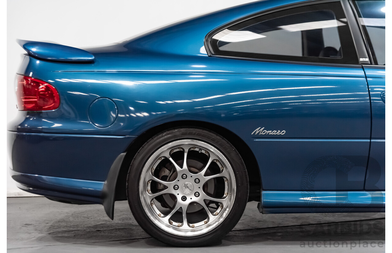 8/2002 Holden Monaro CV6 V2 2d Coupe Blue 3.8L Supercharged