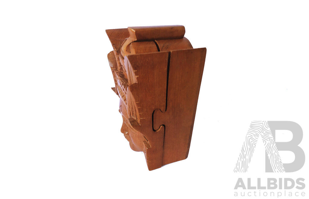 Wooden Hand Carved Puzzled Jewellery Box