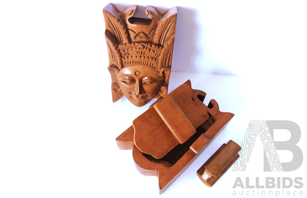 Wooden Hand Carved Puzzled Jewellery Box