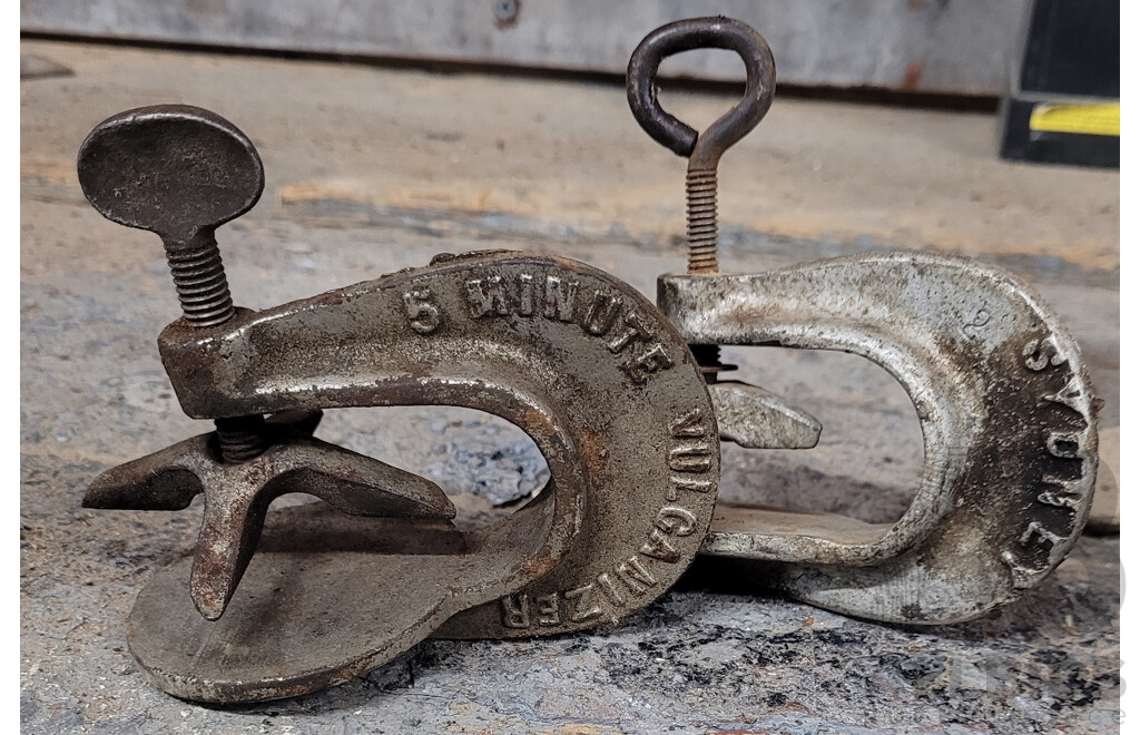 Vintage Tire Tube Repair Clamps Including Vulcure and Shaler