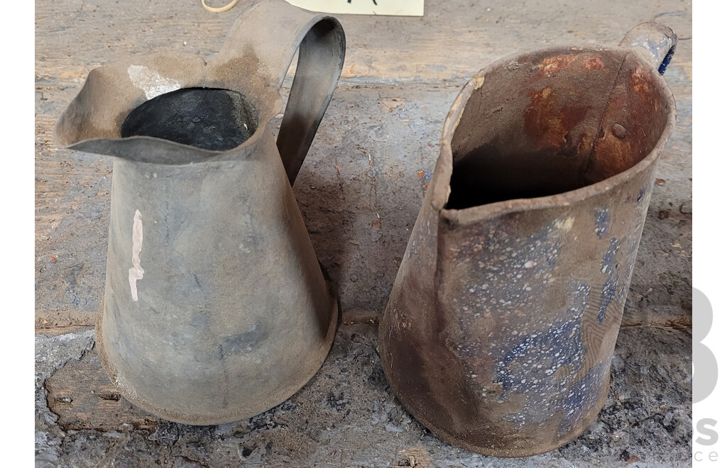 Vintage Tin Jugs, Funnels and Related