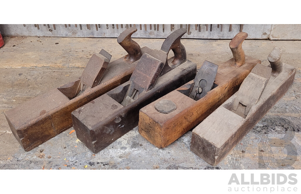 Lot of 4 Large Timber Hand Planers