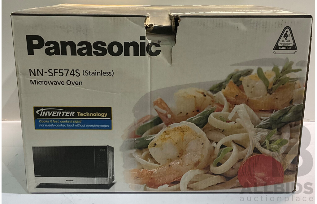 PANASONIC (NN-SF574S) Stainless Steel Flatbed Inverter Microwave Without Turntable - ORP $349