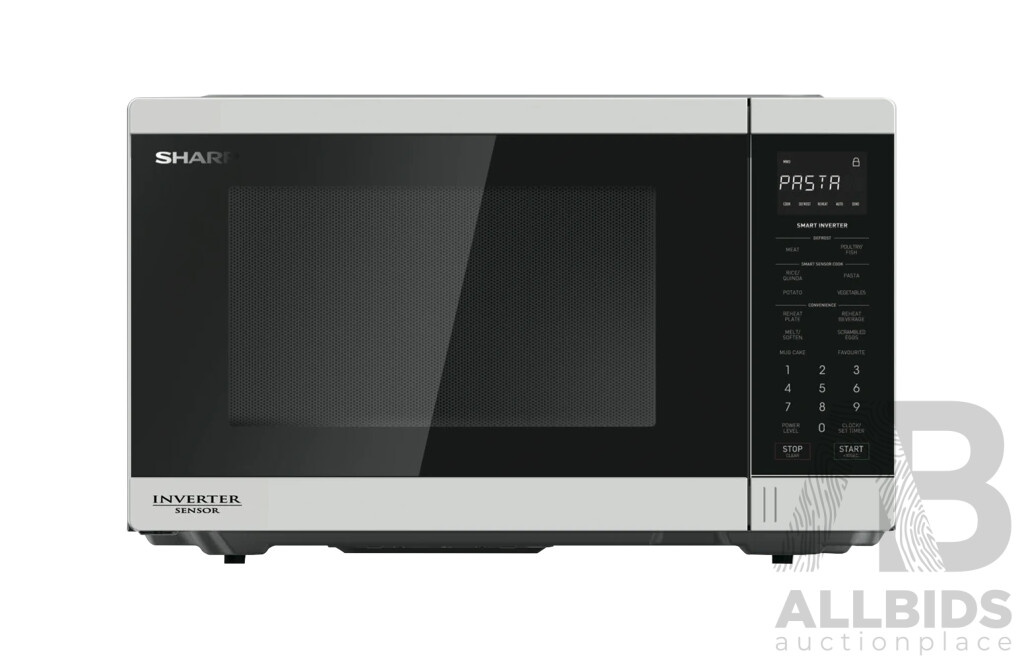 SHARP (R-350E) 34L 1200W Inverter Microwave (White)  - ORP $309