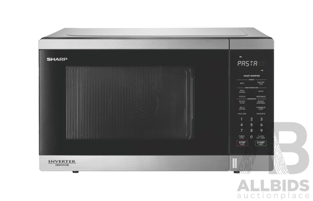 SHARP (R-395E ST)) 34L 1200W Inverter Microwave - S/Steel  - ORP $379