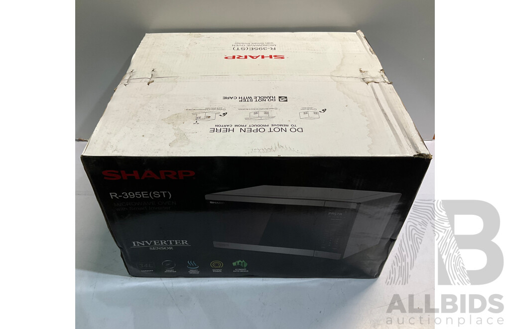 SHARP (R-395E ST)) 34L 1200W Inverter Microwave - S/Steel  - ORP $379