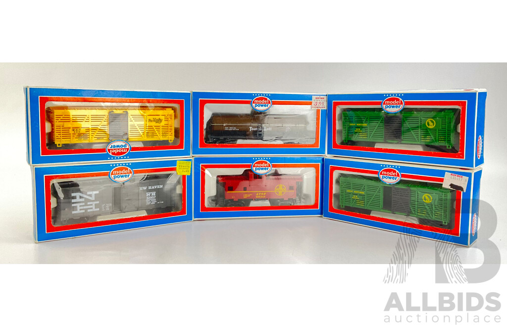 Six Boxed Model Power HO Scale Rolling Stock