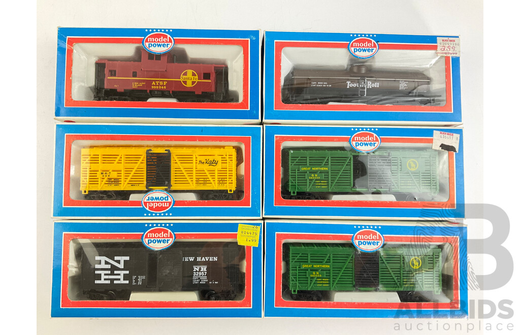 Six Boxed Model Power HO Scale Rolling Stock