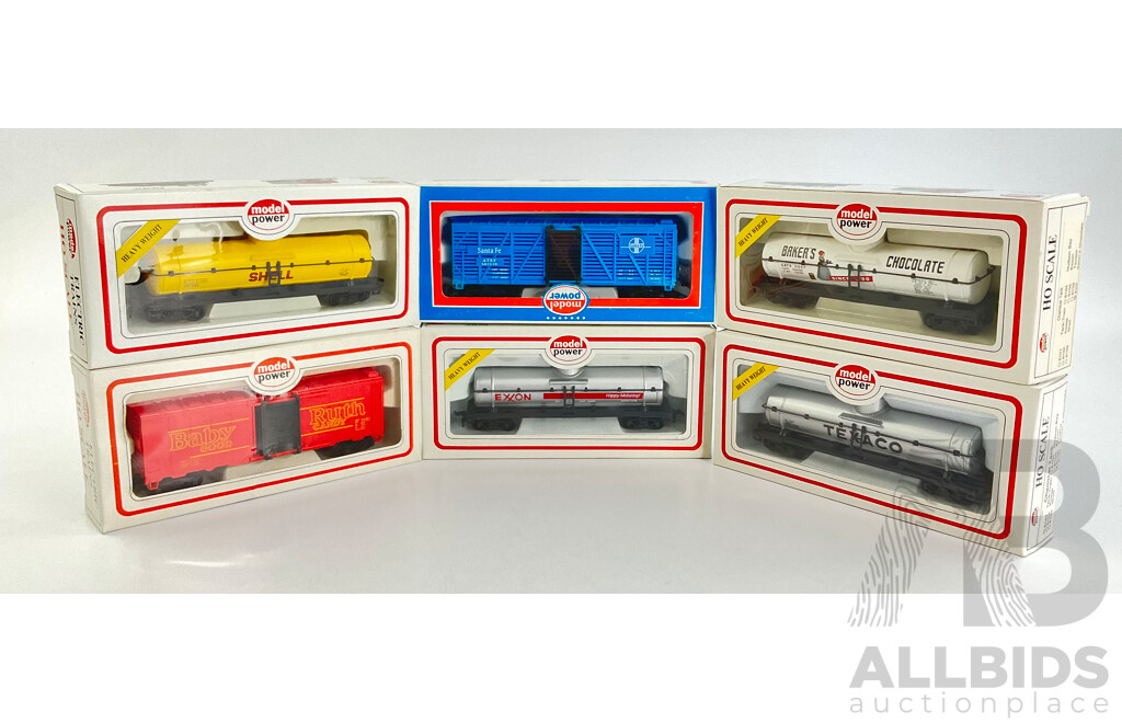 Six Boxed Model Power HO Scale Rolling Stock