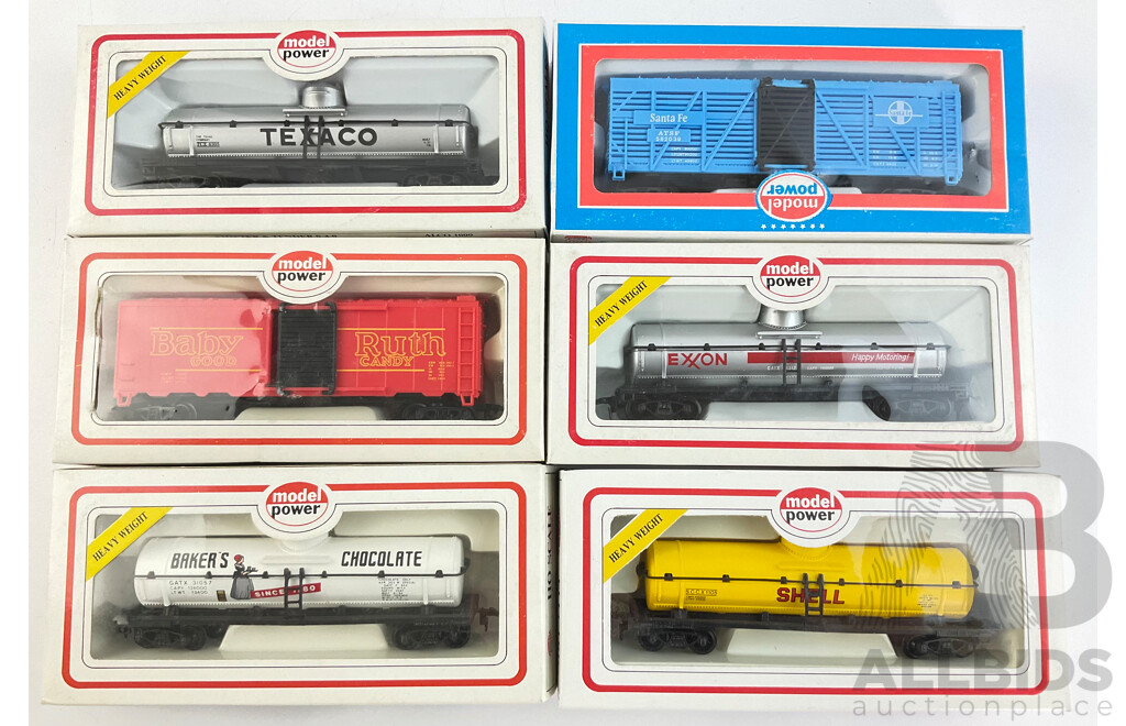 Six Boxed Model Power HO Scale Rolling Stock