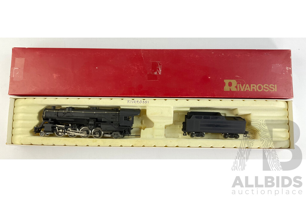 Boxed Rivarossi HO Scale 1273 Locomotive and Coal Cart, In Original Box