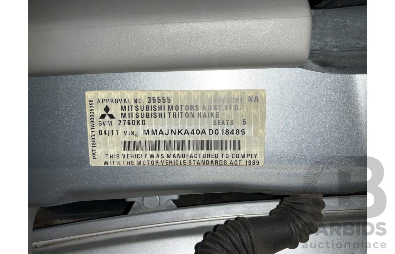 4/2011 Mitsubishi Triton GLX MN MY11 Double Cab Utility Silver Turbo Diesel 2.5L