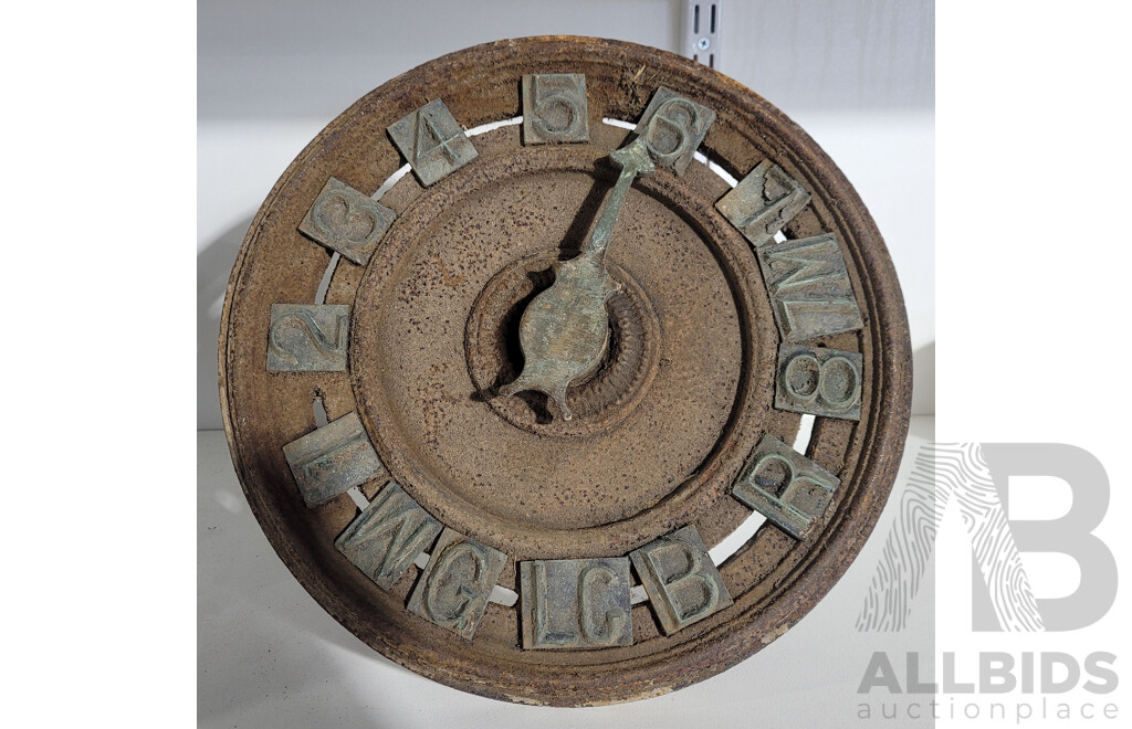 Art Deco Cast Iron Elevator Indicator