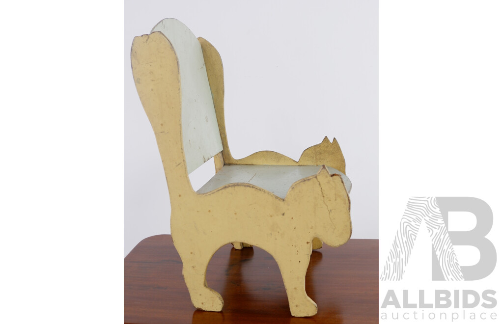 Vintage Childs Chair in the Shape of a Scared Cat
