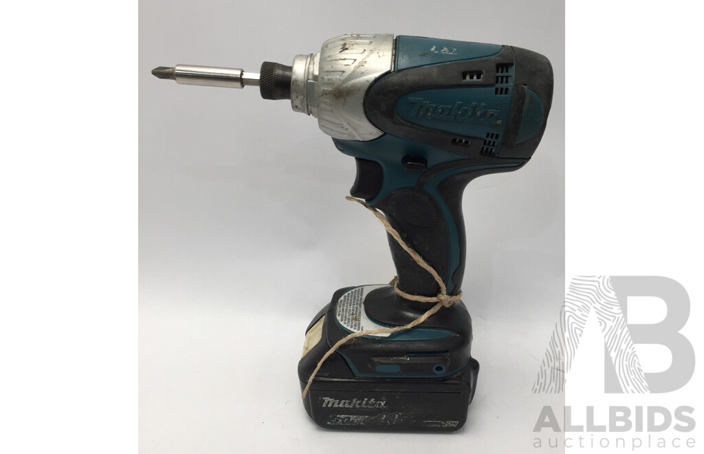 Makita 1/4 Inch Cordless Impact Driver Drill and Ozito 18V Drill Driver (Skin) - Lot of 2