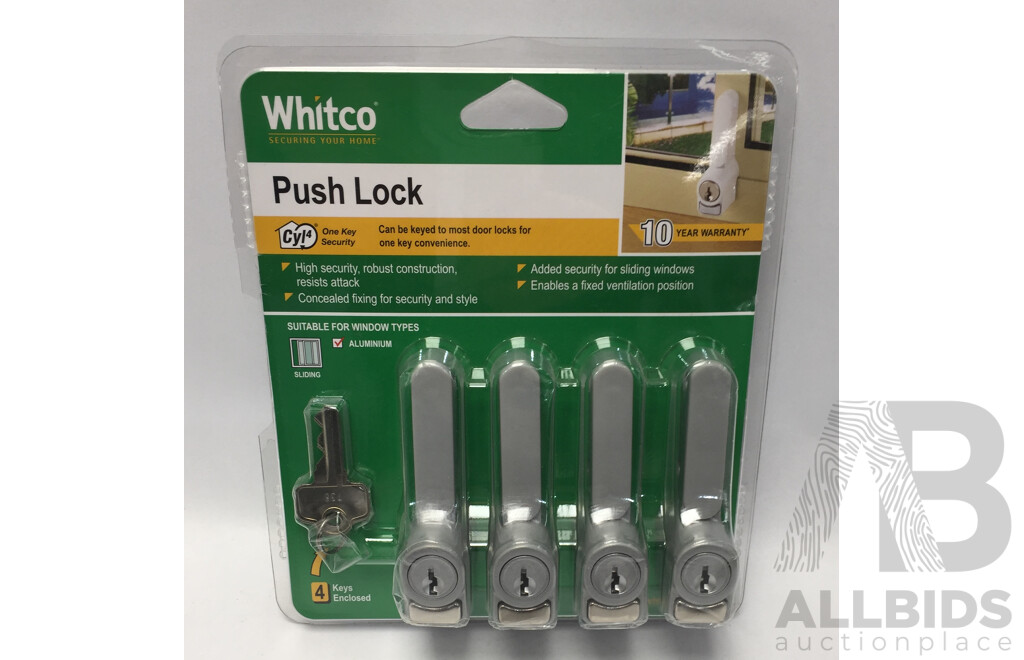 Whitco CYL4 Push Lock (Pack of 4)