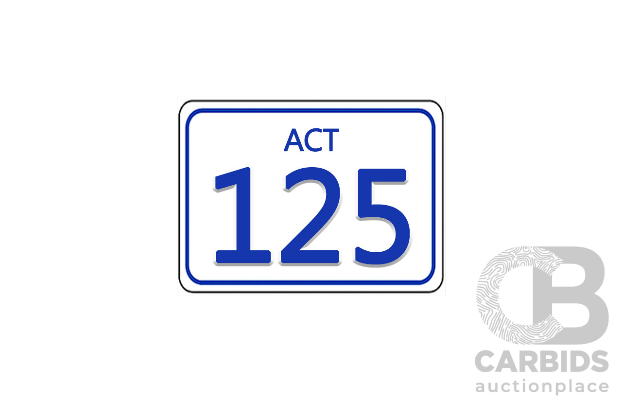 ACT 3-Digit Number Plate 125