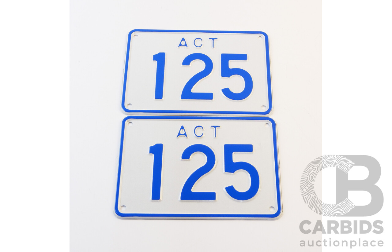 ACT 3-Digit Number Plate 125