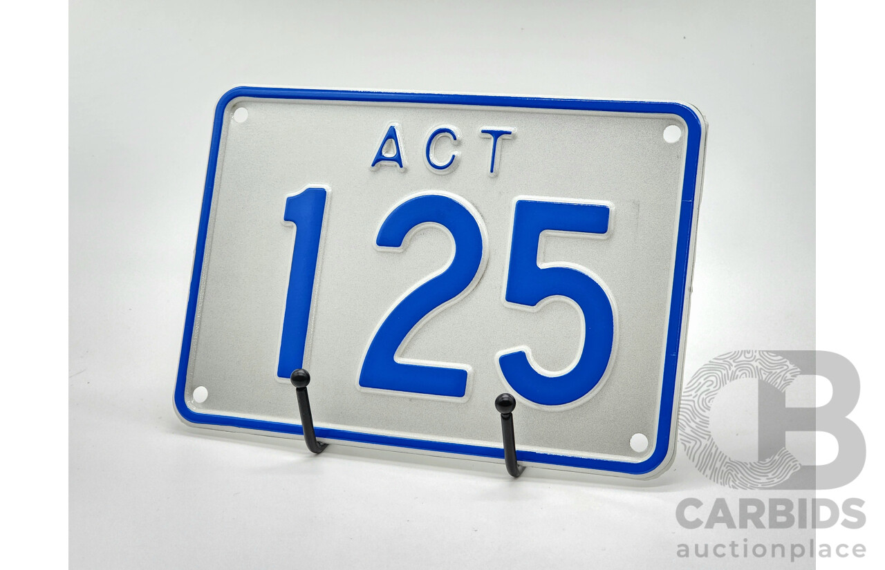 ACT 3-Digit Number Plate 125