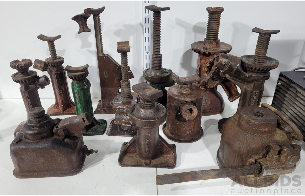 Large Collection Vintage Car Jacks Inc Acme