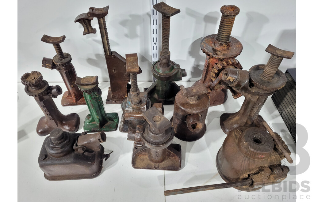 Large Collection Vintage Car Jacks Inc Acme
