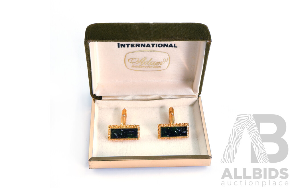 Men's Gilted Gem Stone Cufflinks