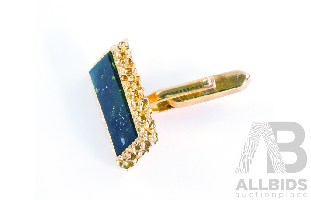 Men's Gilted Gem Stone Cufflinks