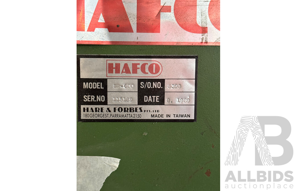 08/1989 HAFCO Band Saw Dp-600